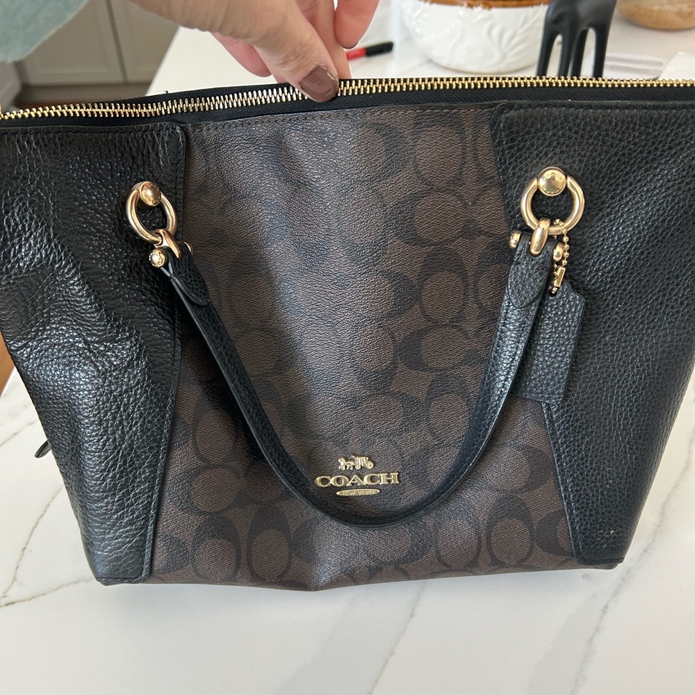 Coach Black and Brown Signature Tote